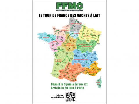 FFMC:n katsastuksenvastaisen kiertueen kartta ja aikataulu. Kuva: FFMC.