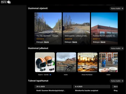 Motokartta.fi: uusimmat kohteet.