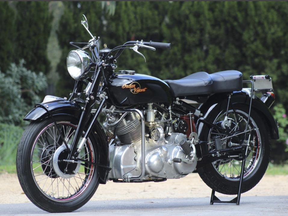 Indian-Vincent, ainoa tehdasprototyyppi pyörästä maailmassa. Kuva: Bonhams.