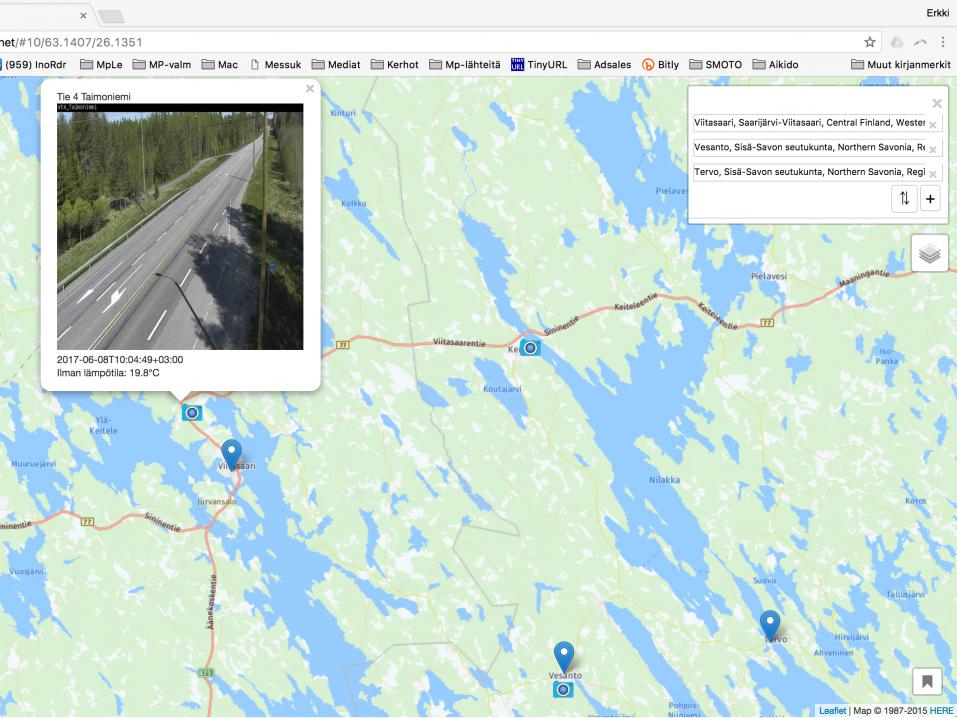 Motoristin ilmaiseen kartta- ja sääpalveluun tuli lisää ominaisuuksia |  Matkalla | Motouutiset