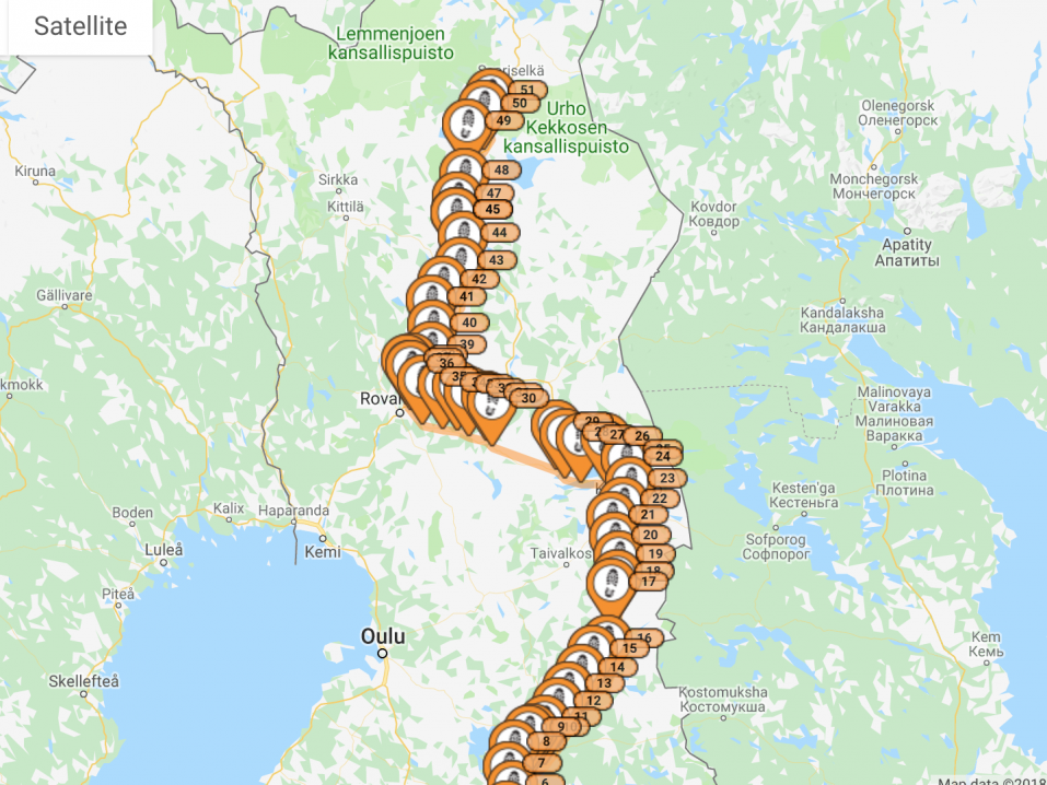 Nordkappiin matkalla olevat Rautaperseajoa suorittavat motoristit olivat sunnuntaiaamuna hieman ennen kello yhdeksää lähellä Kakslauttasta. Perillä heidän pitäisi olla noin kello 16.