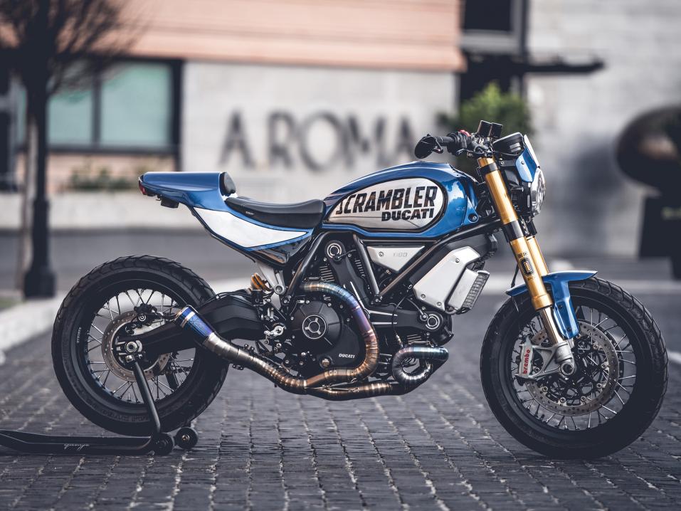 Vuoden 2020 Custom Rumble -kisan voittaja, CC Racing Garagen Marco Grazianin kustomoima Scrambler 1100 FT.