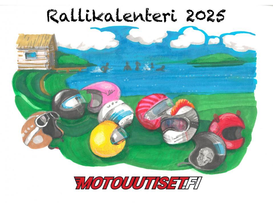 Ralli- ja tapahtumakalenteri vuodelle 2025. Muistathan lähettää meille tapahtumasi tiedot! Piirros: Maria Kallioniemi.