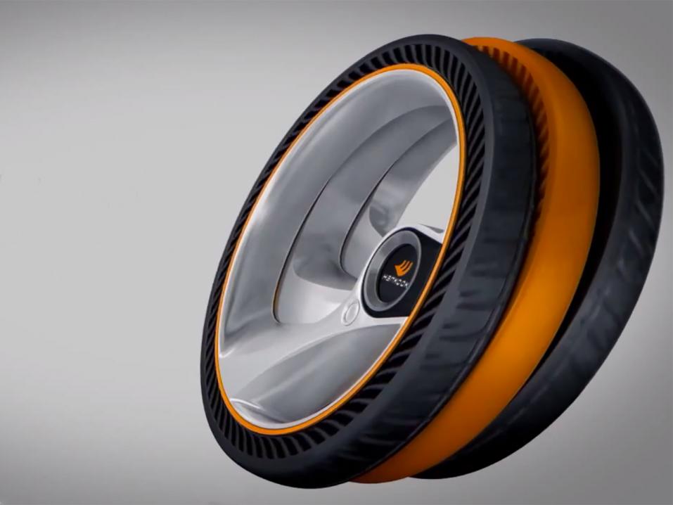 Hankook, kolmiosaisen renkaan konsepti.