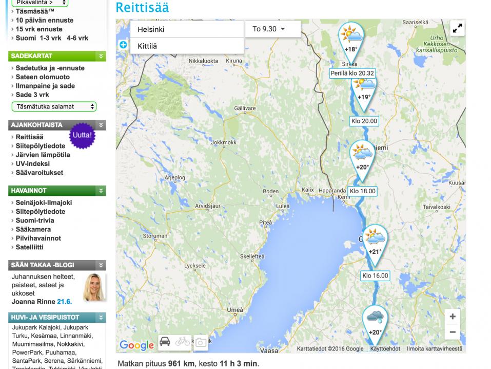 Forecan Reittisääpalvelu on yksinkertainen ja helppo käyttää. Palvelun luotettavuus on tietysti samaa luokkaa sääennusteiden luotettavuuden kanssa ainakin sään osalta.