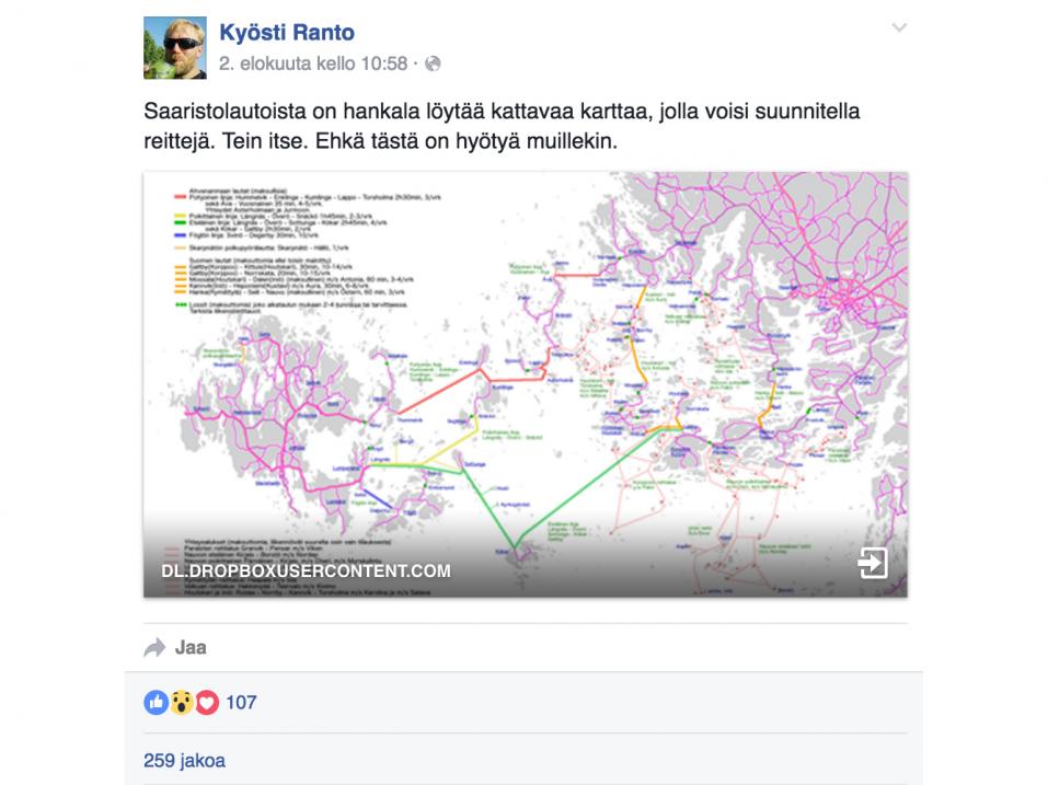 Kuva Kyösti Rannon Facebook-sivulta perjantai-aamulta 5.8.